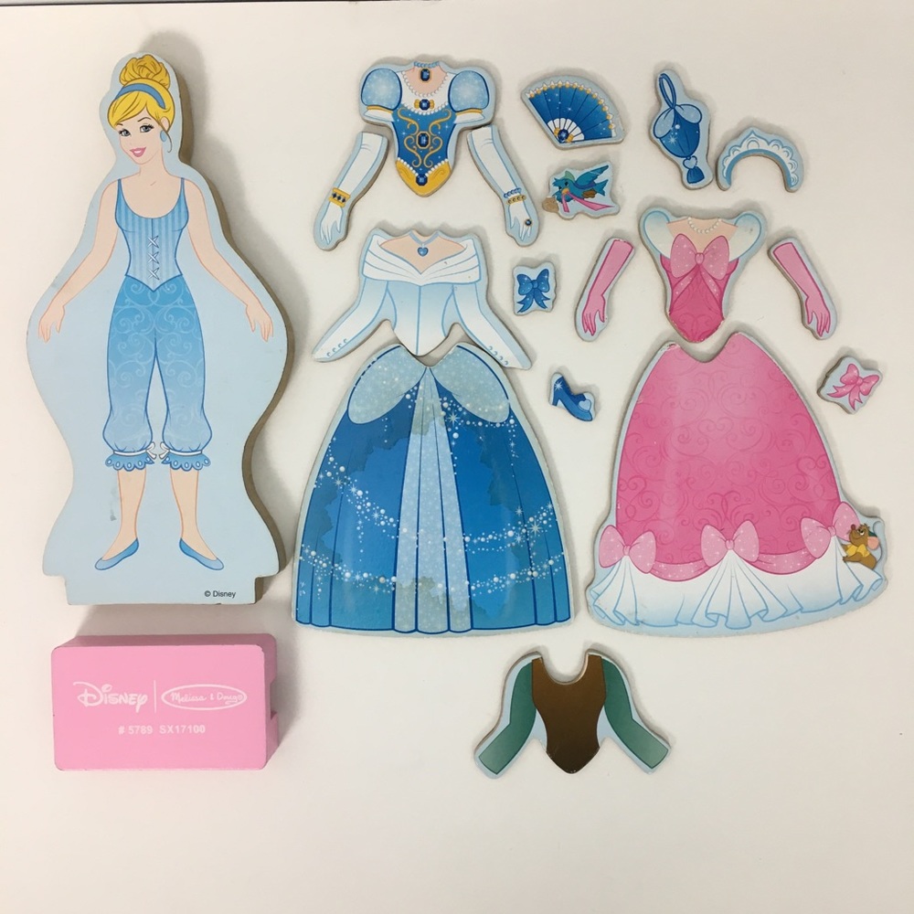 Melissa & Doug Disney's Cinderella Magnetic Dress Up Wooden Doll Play Set - Picture 1 of 7